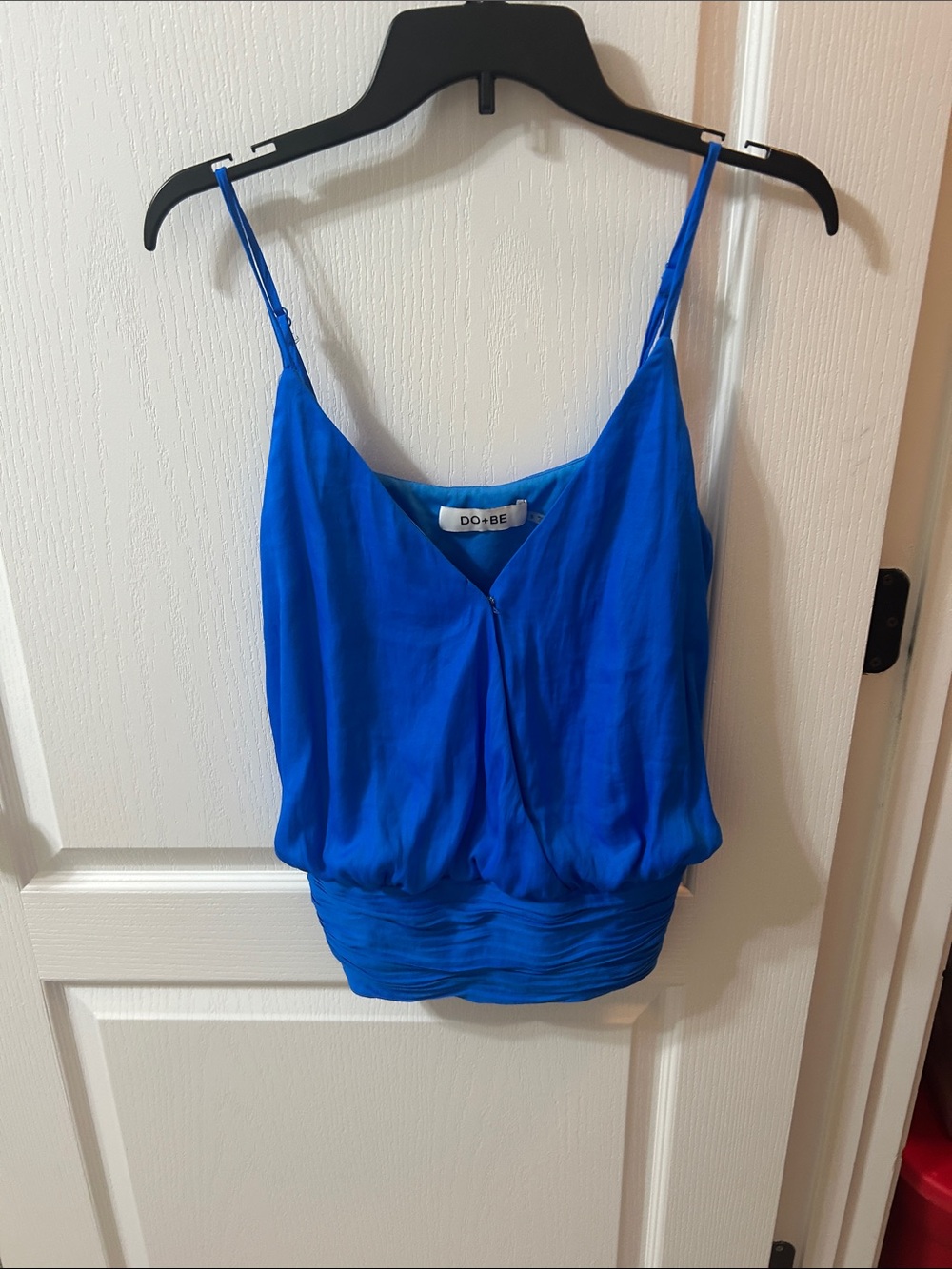 DO+BE Cobalt Blue Draped V-Neck Spaghetti Strap Cami